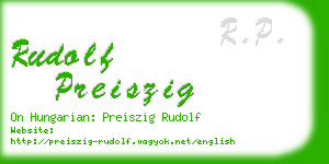 rudolf preiszig business card